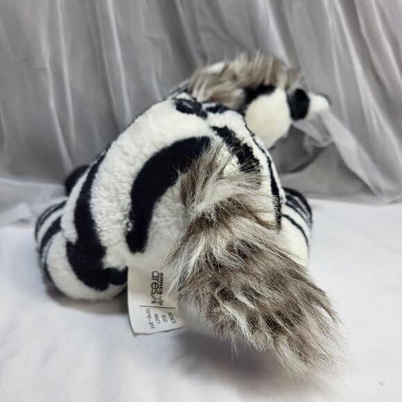 Kohls Cares 14" Zebra Black & White Striped Stuffed Plush Embroidered Eyes - Picture 5 of 12